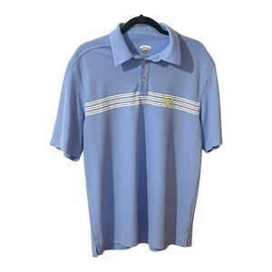 Callaway Golf Shirt Mens Medium Blue Striped Polo Golf Tee Short Sleeve Shirt